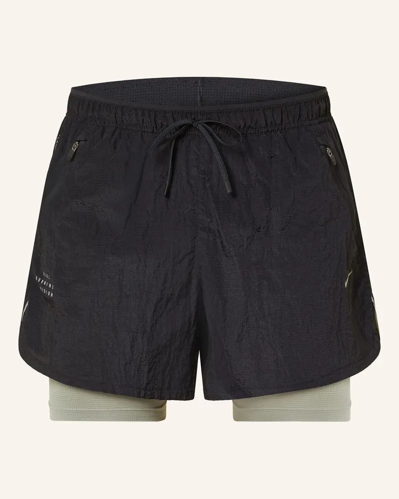 Nike 2-In-1-Laufshorts Stride Running Division schwarz Schwarz