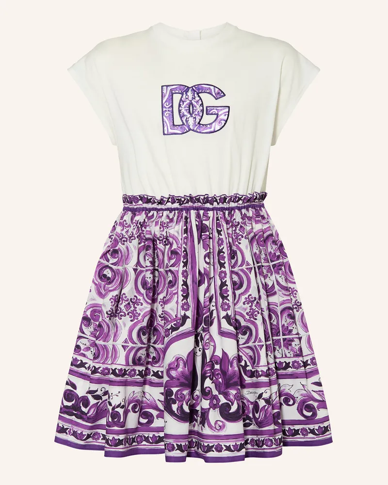 Dolce & Gabbana Kleid im Materialmix Lila