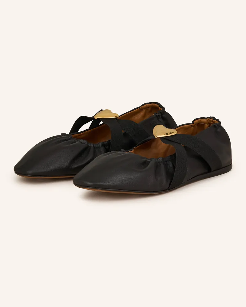 Claudie Pierlot Mary-Jane-Ballerinas Schwarz