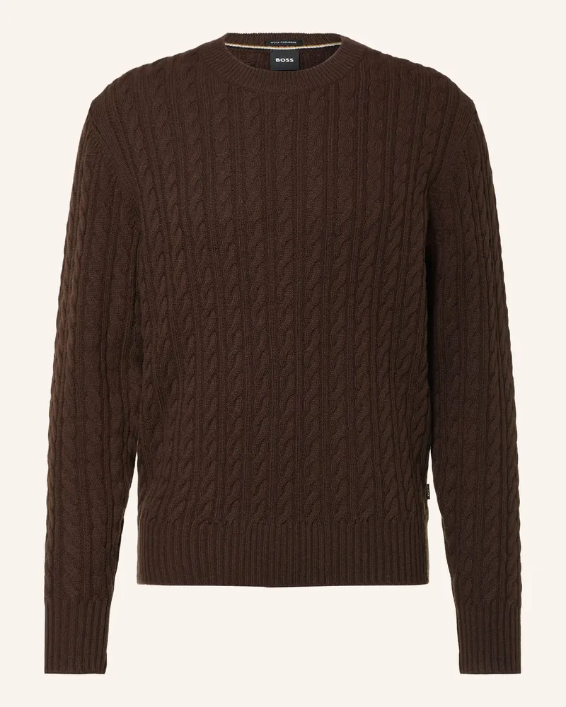 HUGO BOSS Pullover Furlan braun Dunkelbraun