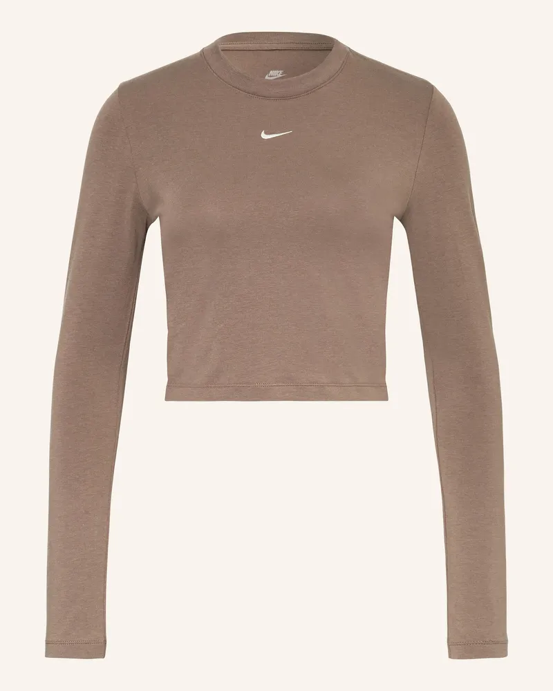 Nike Cropped-Longsleeve SPORTSWEAR CHILL KNIT Dunkelbraun