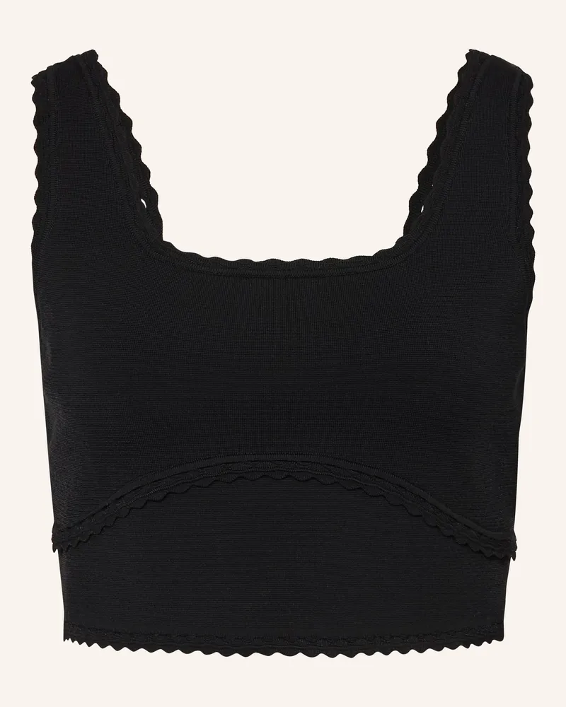 Sandro Cropped-Stricktop Schwarz