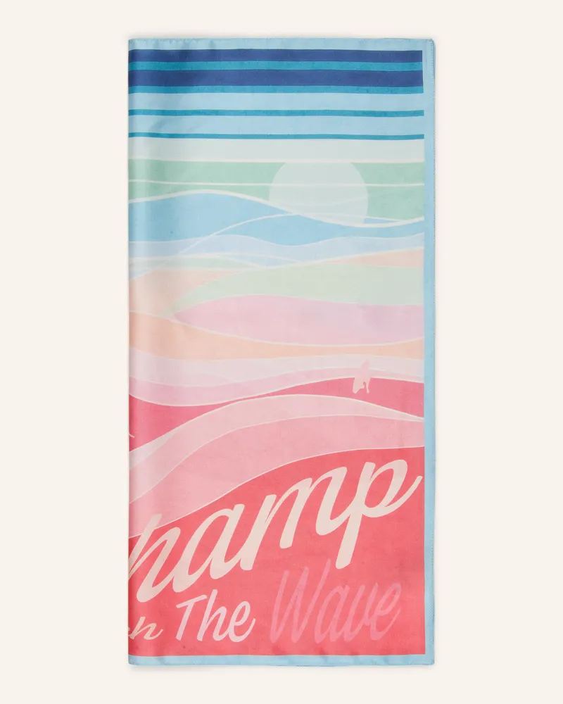 Longchamp Seidentuch Sunset Waves pink Hellblau