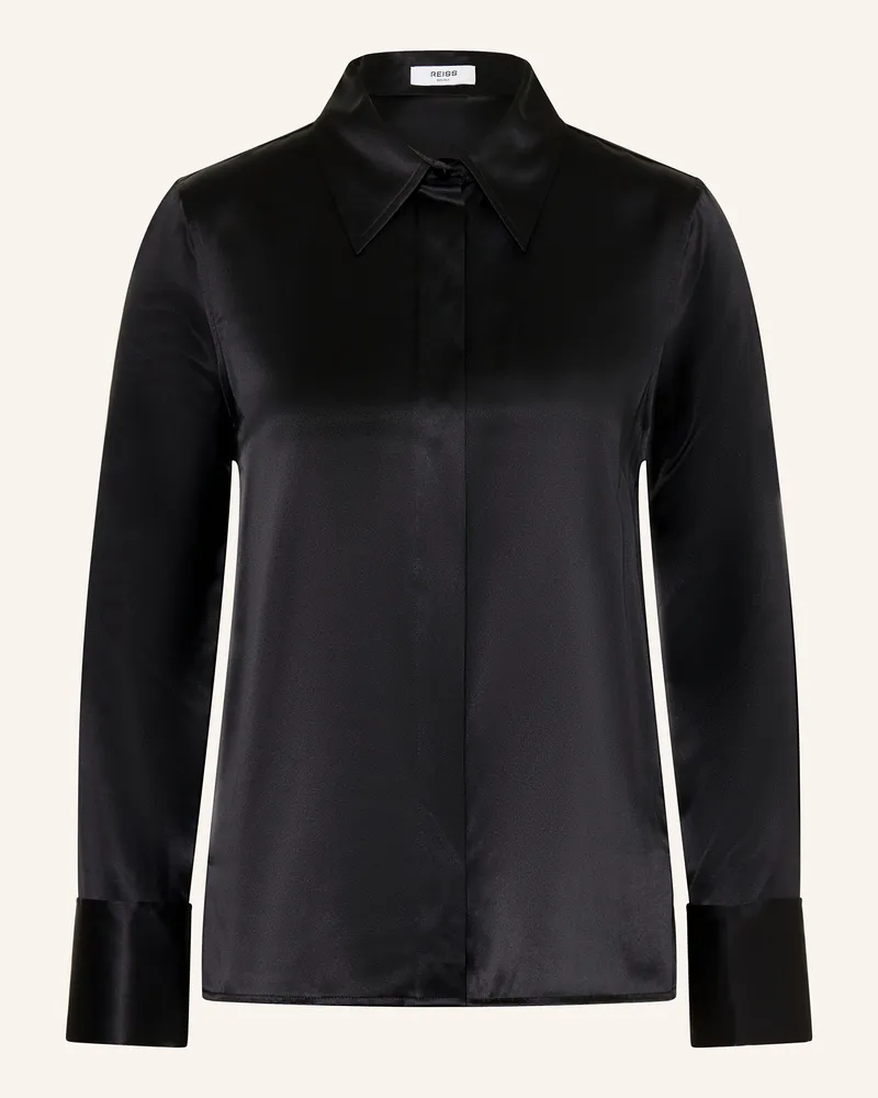 Reiss Hemdbluse Ameira Aus Seide schwarz Schwarz