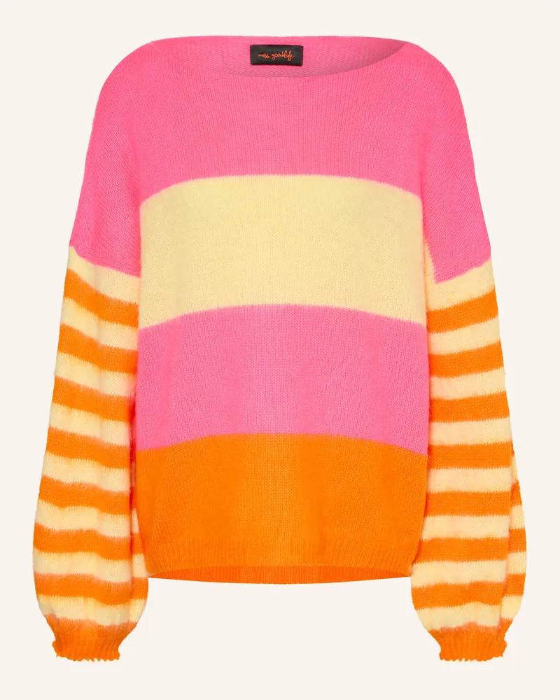 Miss Goodlife Pullover Mit Alpaka pink Neonpink