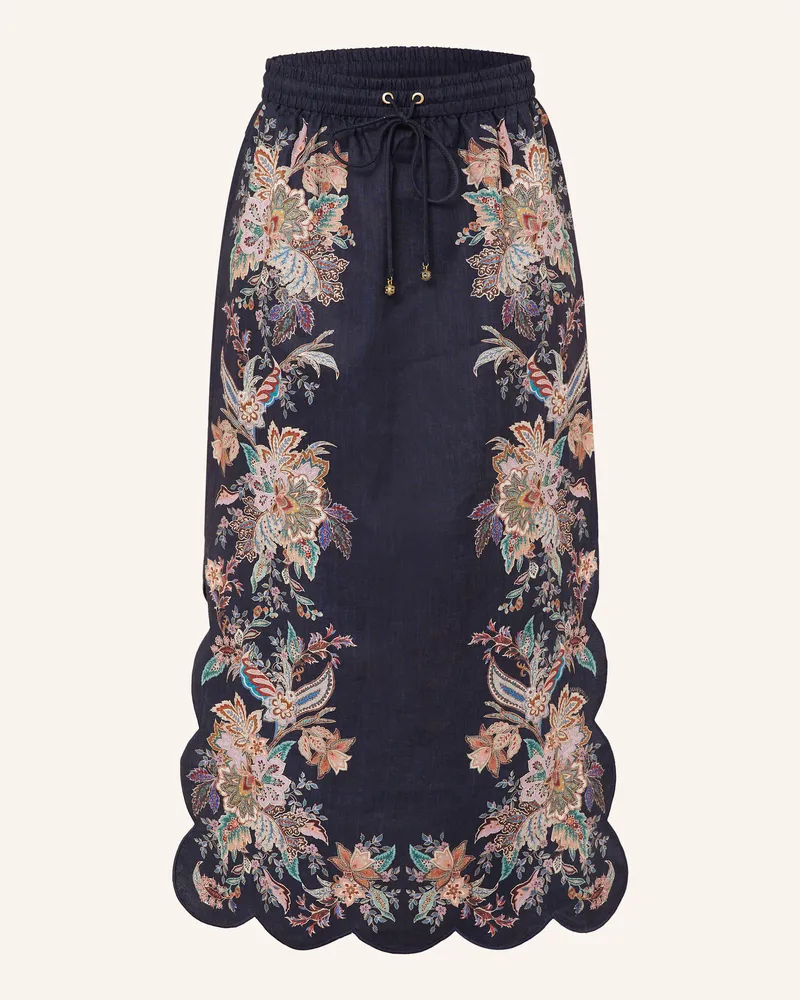 Zimmermann Leinenrock RHIANNON in Jeansoptik Dunkelblau