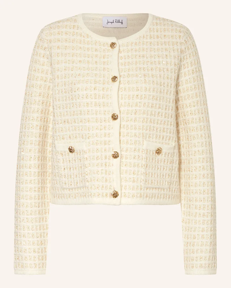 Joseph Ribkoff Strickjacke mit Glitzergarn und Pailletten Creme