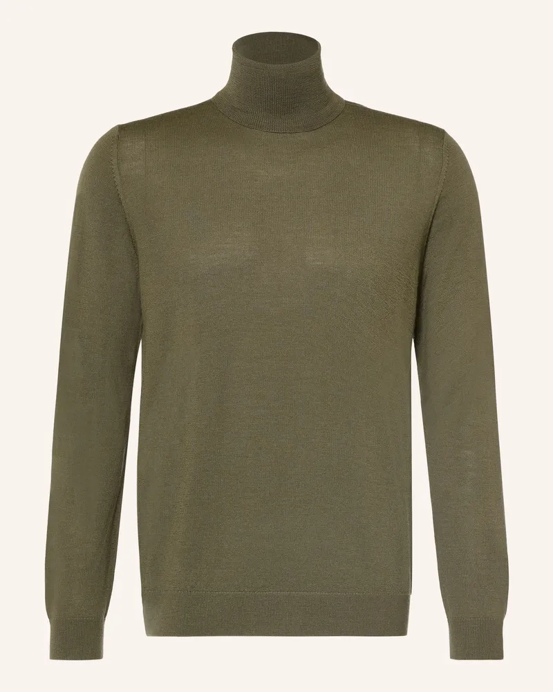 paul Rollkragenpullover Aus Merinowolle gruen Oliv