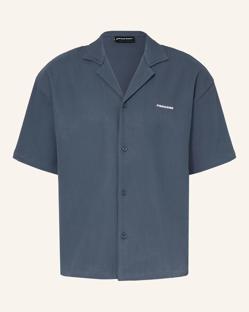 PEGADOR Resorthemd TROY Comfort Fit mit Plissees Dunkelblau