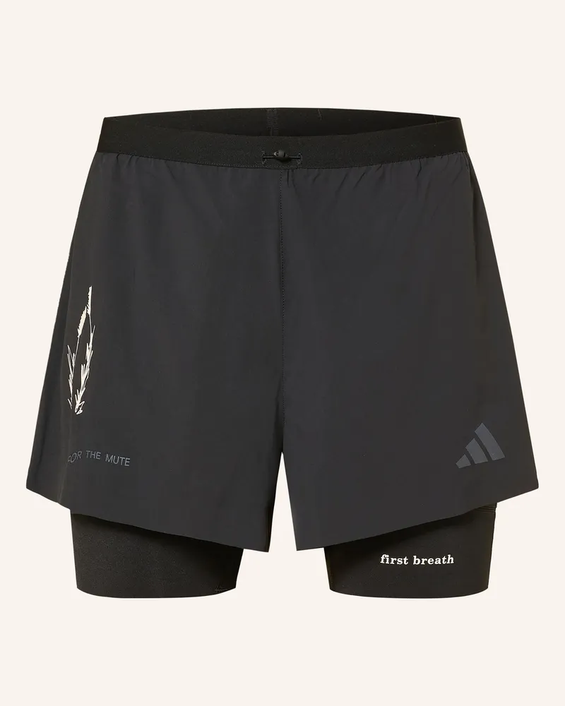 adidas 2-In-1-Laufshorts Adi X Sftm schwarz Schwarz
