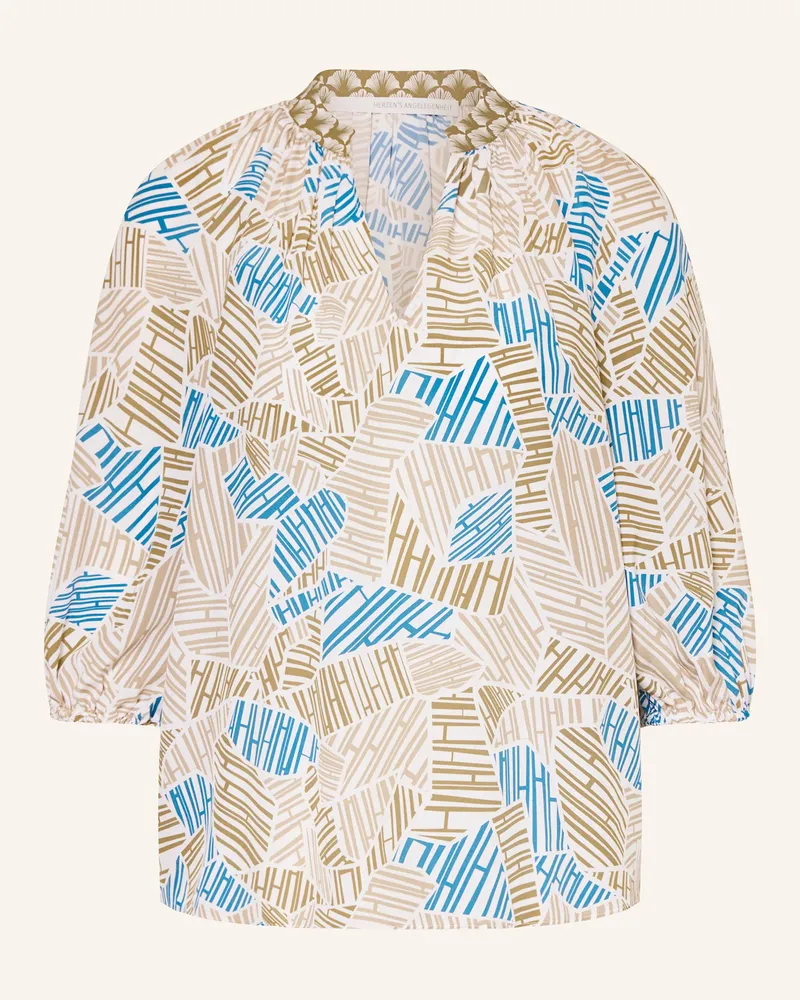 Herzen's Angelegenheit Blusenshirt aus Seide mit 3/4-Arm Khaki