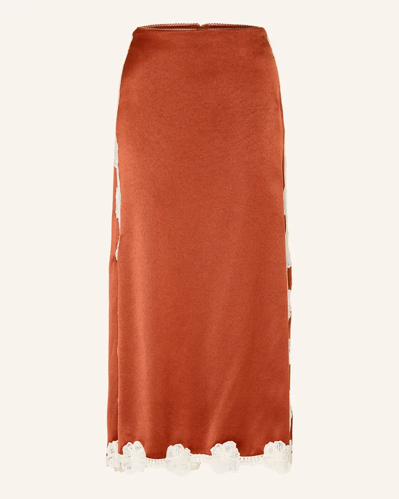 Reiss Satinrock Doa Mit Spitze rot Rot