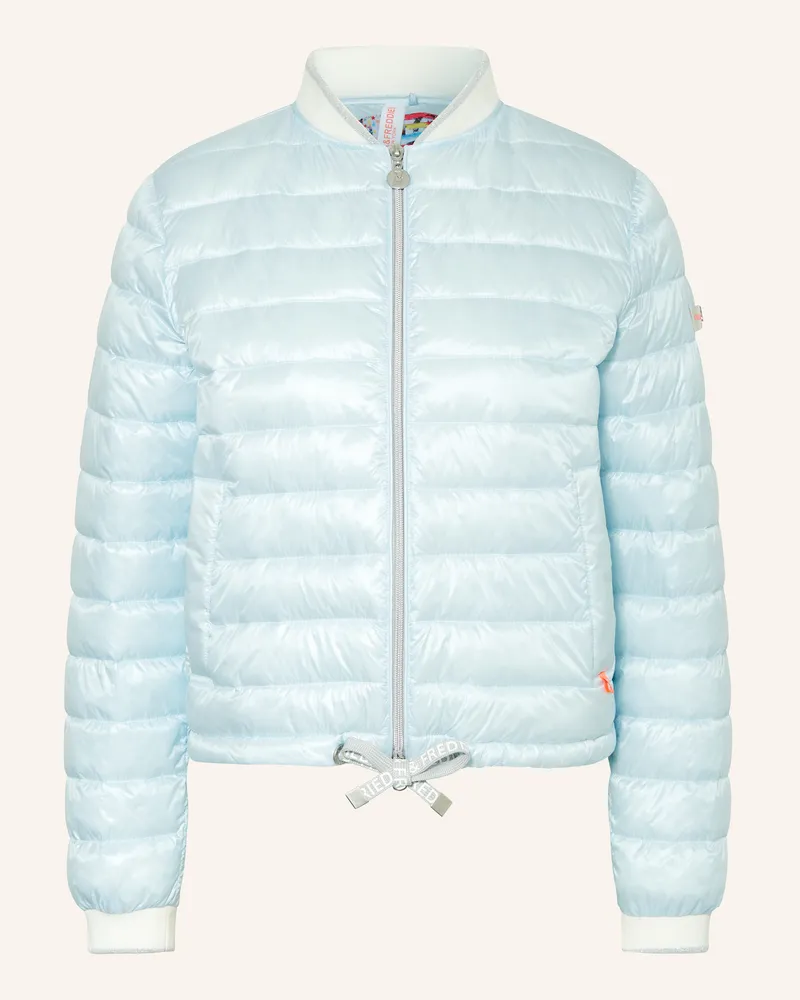 Frieda & Freddies Blouson KEIRA mit Glitzergarn Hellblau