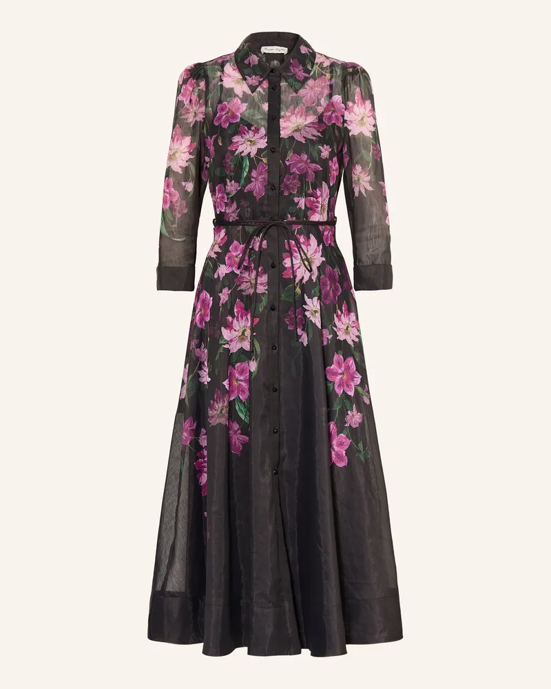 Phase Eight Hemdblusenkleid Anabelle Mit 3/4-Arm schwarz Dunkellila