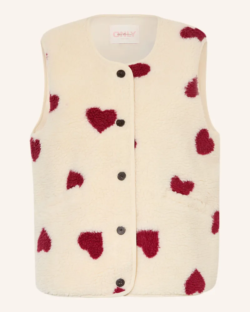 only Teddyfell-Weste beige Creme