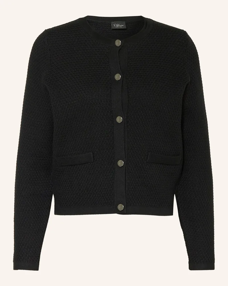 S.Oliver Strickjacke beige Schwarz