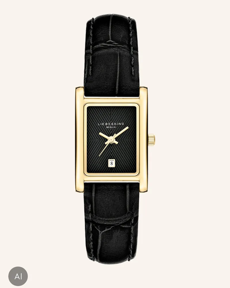 Liebeskind Armbanduhr  Aus  Echtleder schwarz Schwarz