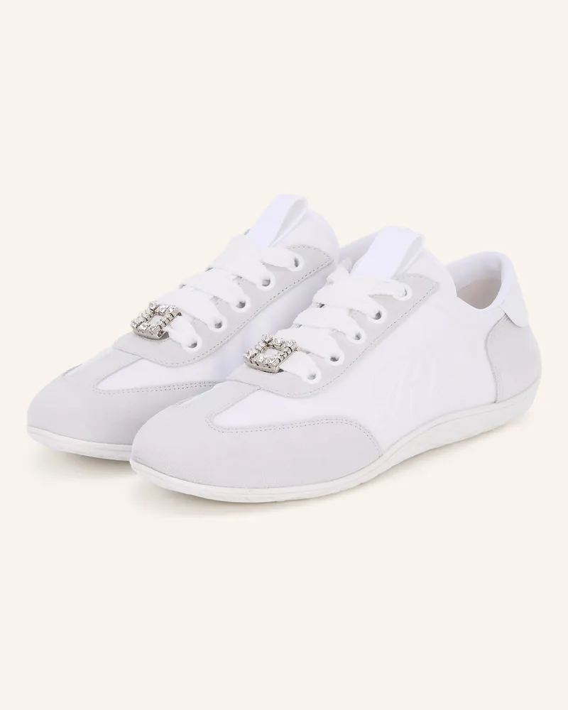 Roger Vivier Sneaker VIV mit Schmucksteinen Weiss