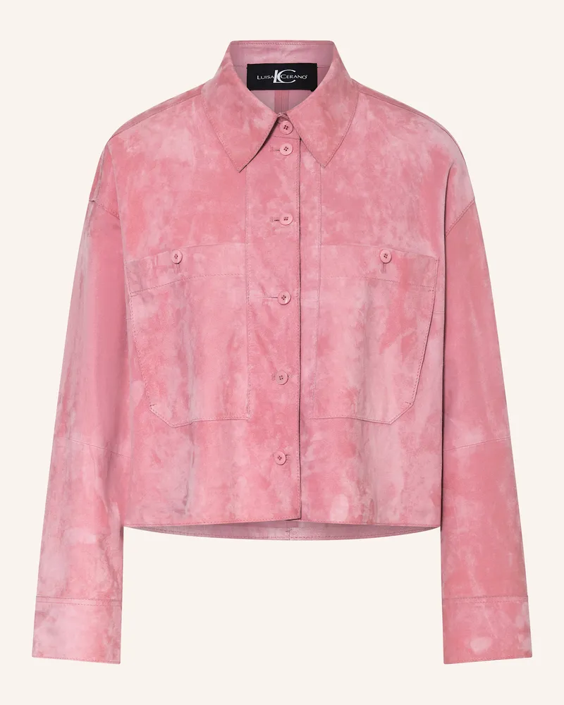 Luisa Cerano Lederjacke Rosa