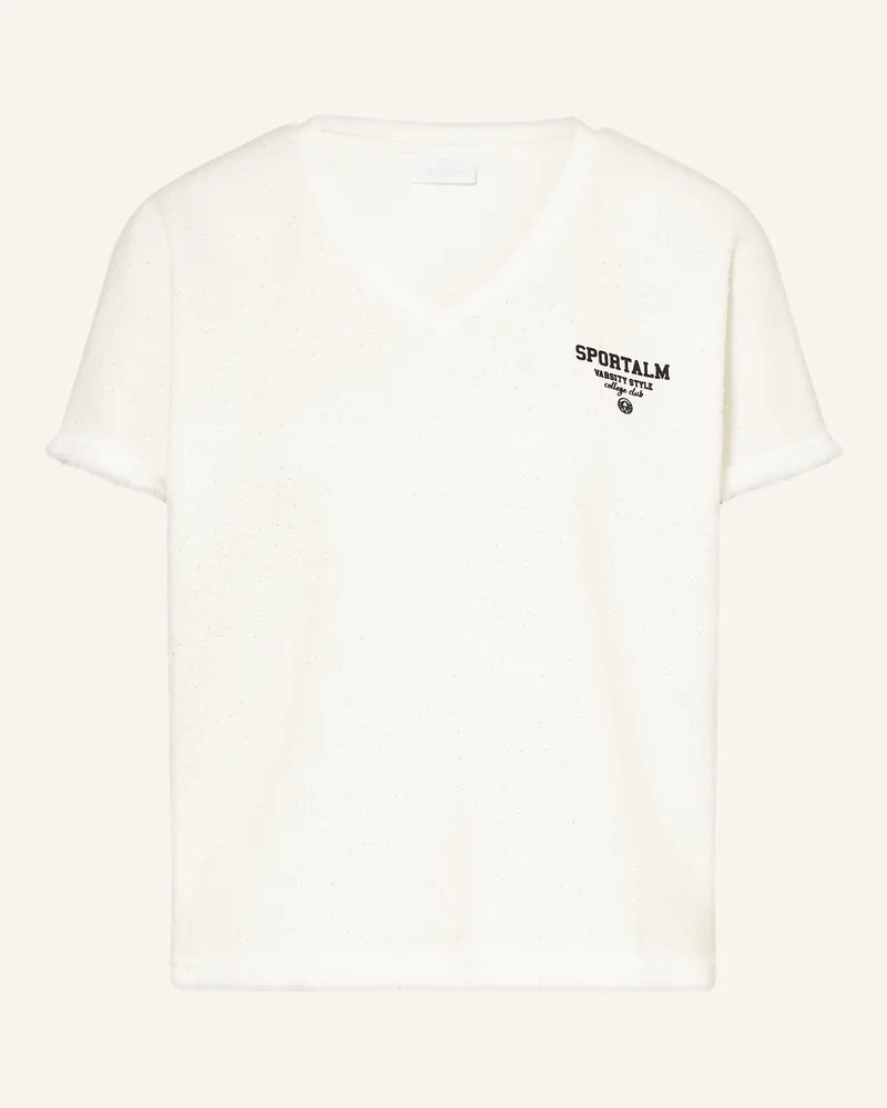Sportalm T-Shirt im Materialmix mit Glitzergarn Weiss