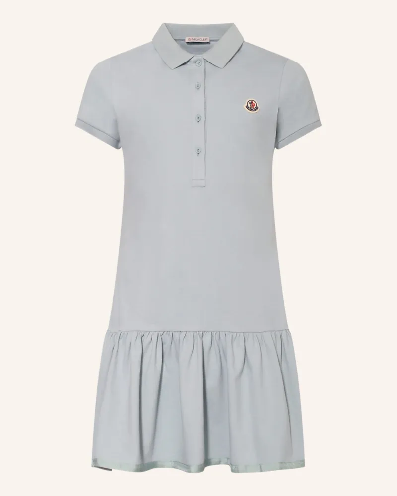 Moncler Piqué-Polokleid blau Hellblau