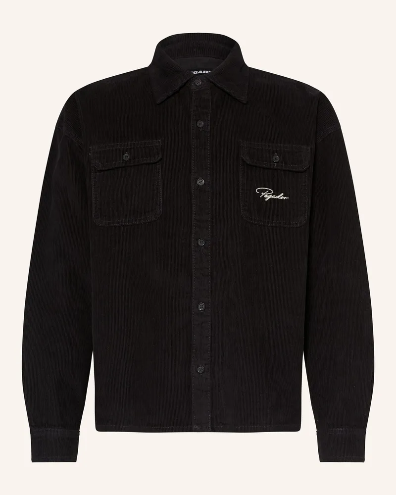 PEGADOR Oversized-Overshirt BILASPUR Comfort Fit aus Cord Schwarz