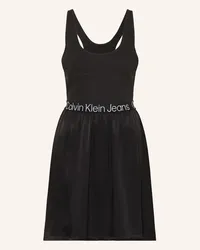 Calvin Klein Kleid im Materialmix Schwarz