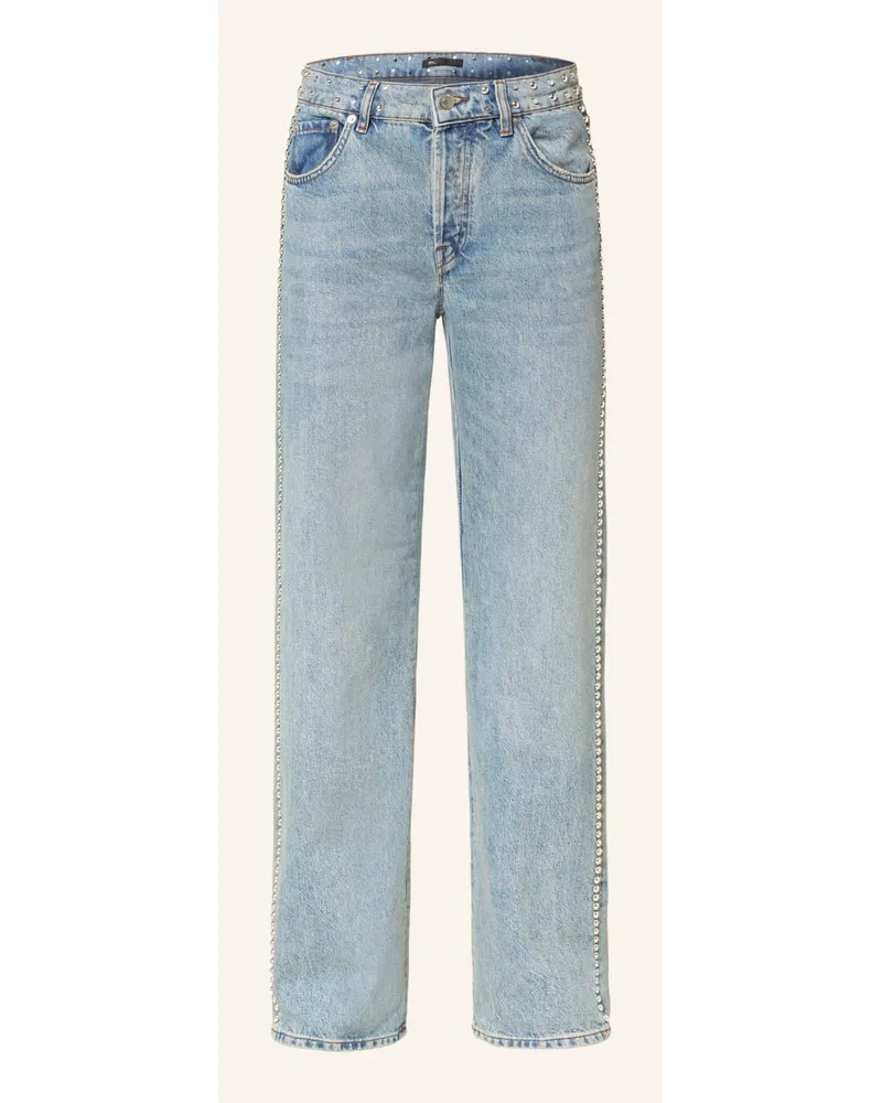 Maje Straight Jeans mit Nieten Blau