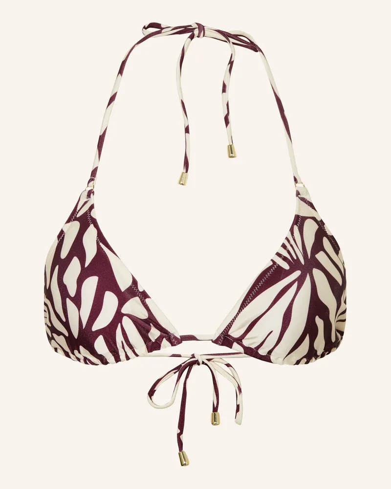 Mrs & HUGS Triangel-Bikini-Top weiss Dunkellila