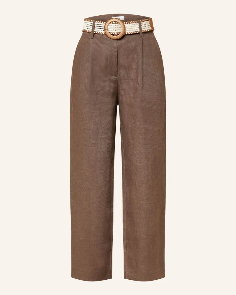 Reiss 7/8-Hose BEAU aus Leinen Braun