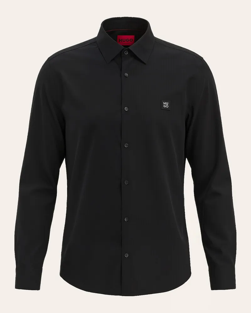 HUGO BOSS Business Hemd Ermo Slim Fit schwarz Schwarz