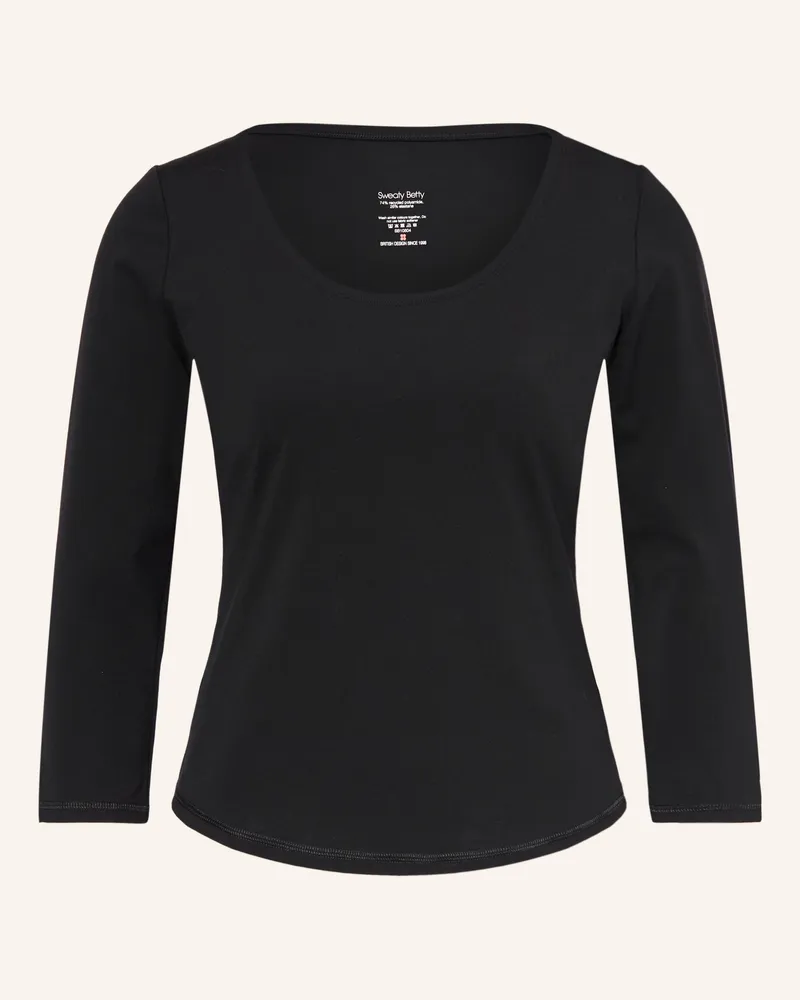 Sweaty Betty Shirt Ultimate Studio Mit 3/4-Arm schwarz Schwarz