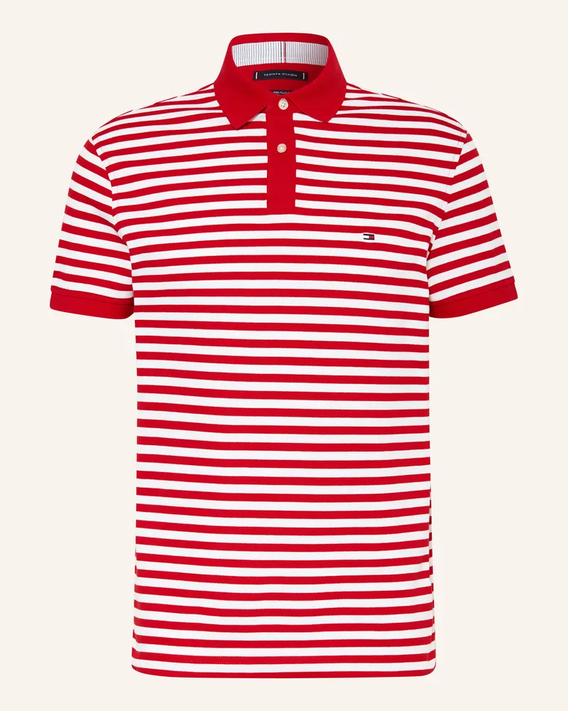 Tommy Hilfiger Piqué-Poloshirt Regular Fit rot Weiss