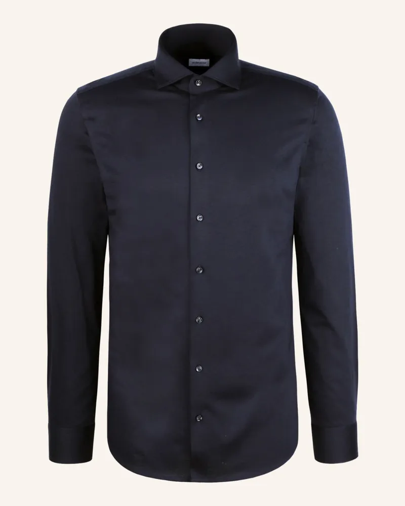 Seidensticker Jerseyhemd Slim Fit blau Dunkelblau