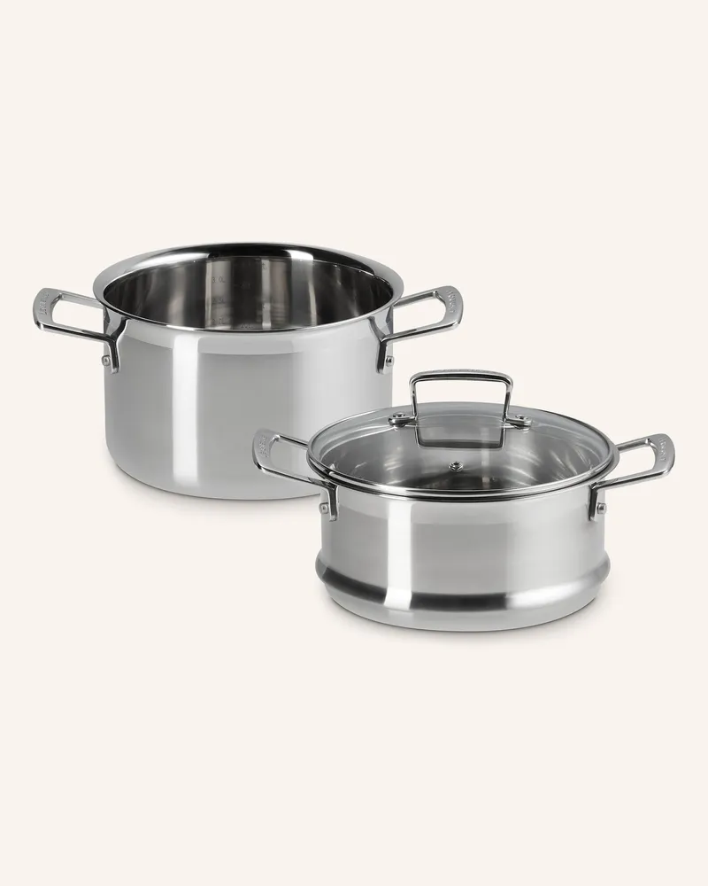 Le Creuset Kochtopf mit Dämpfeinsatz Silber
