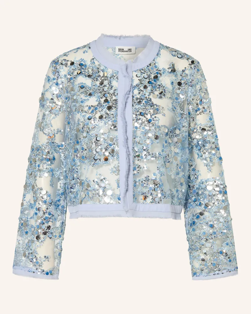 Baum und Pferdgarten Mesh-Jacke Bethina Mit Pailletten blau Hellblau