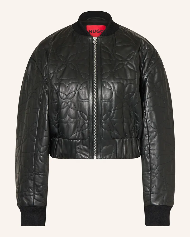 HUGO BOSS Lederjacke LESANA Schwarz