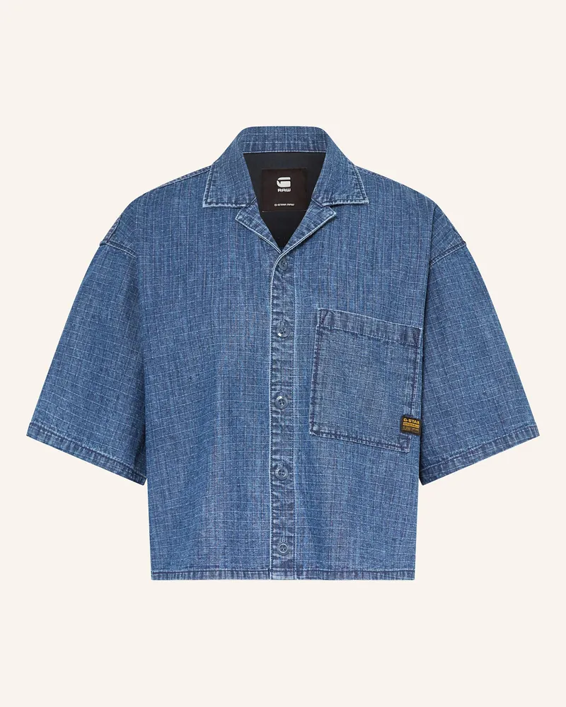 G-STAR RAW Cropped-Jeansbluse Blau