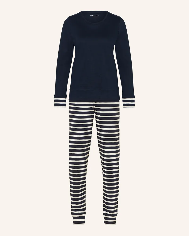 Schiesser Schlafanzug CASUAL ESSENTIALS Weiss