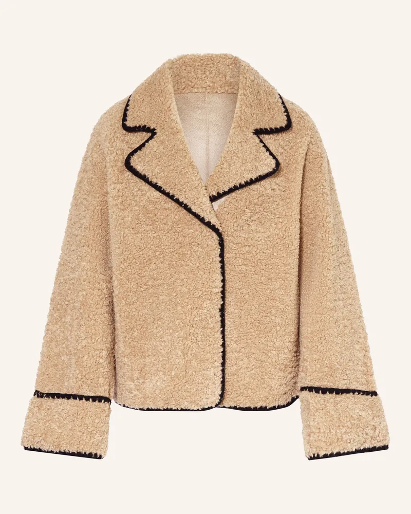 Mrs & HUGS Teddyfell-Jacke beige Beige