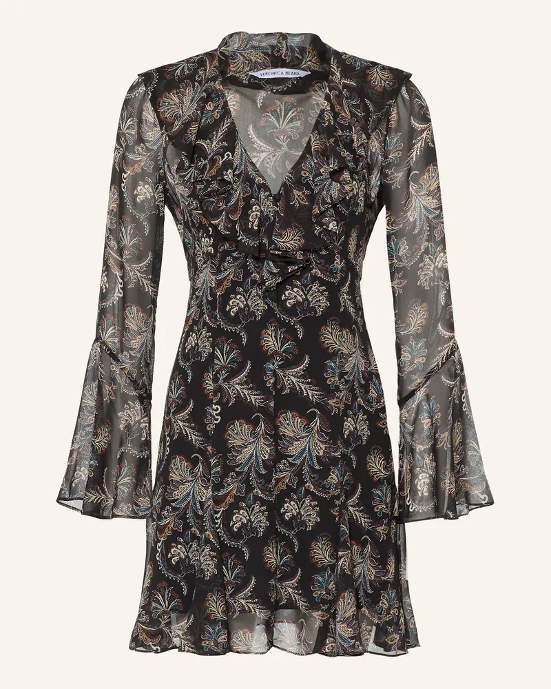 Veronica Beard Seidenkleid Adrienne Mit Volants schwarz Schwarz