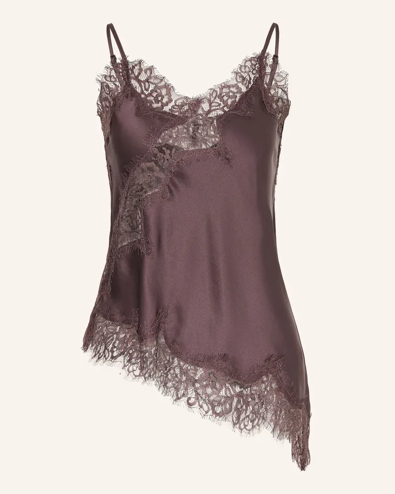 Mrs & HUGS Satintop Mit Spitze lila Lila
