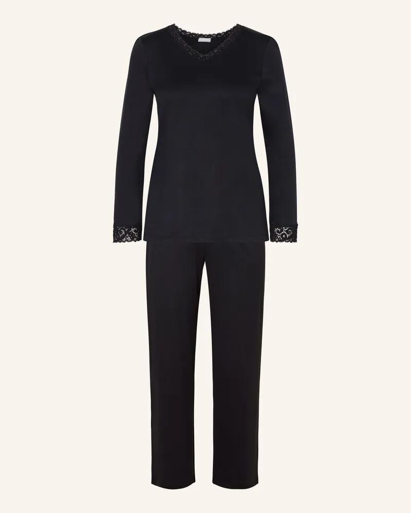 Hanro Schlafanzug Moments schwarz Schwarz