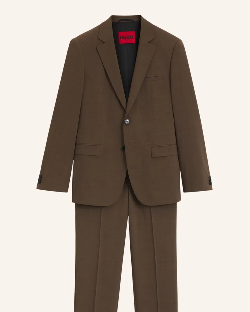 HUGO BOSS Business Anzug ARTI-HESTEN253X Extra-Slim Fit Braun