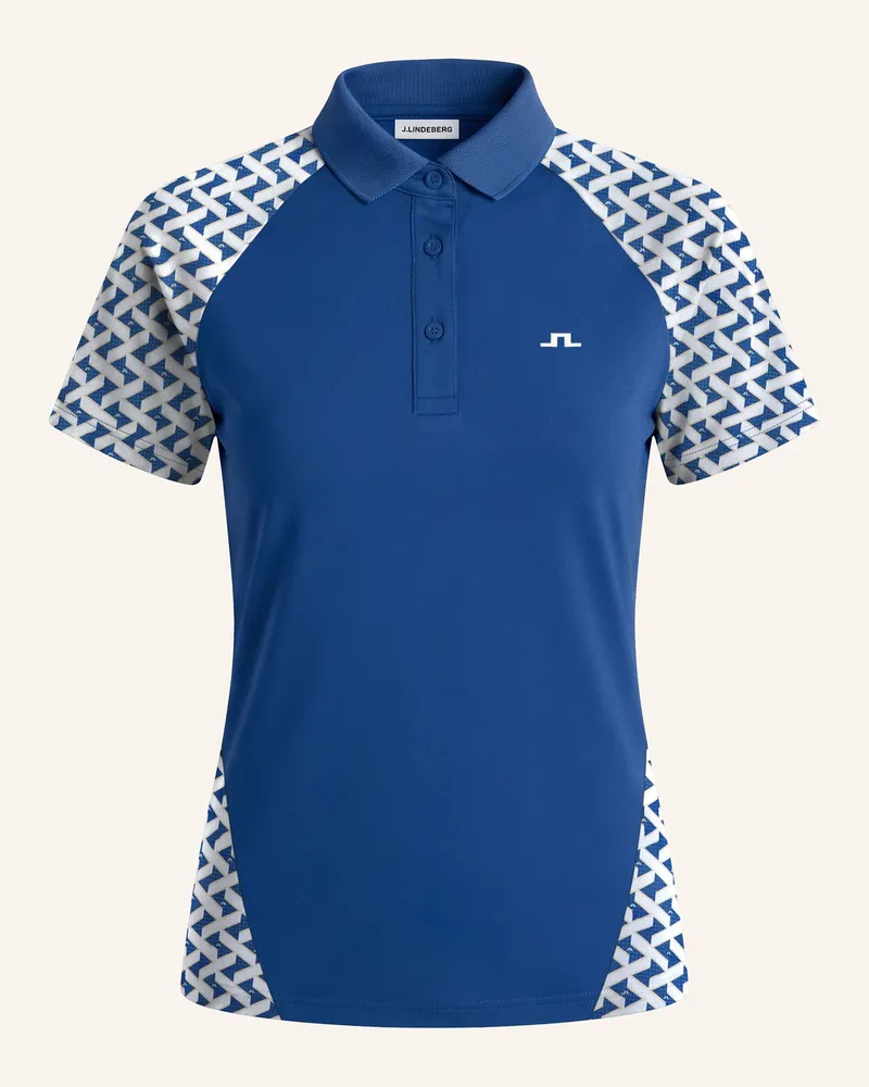 J.Lindeberg Performance‑Polo‑Top weiss Blau
