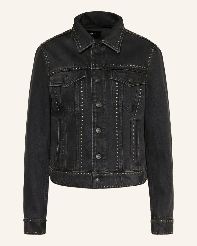 7 for all mankind Jeansjacke Adi Trucker Mit Nieten schwarz 1zn