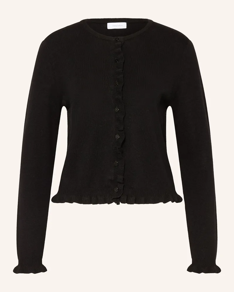 Darling Harbour Strickjacke mit Rüschen Schwarz