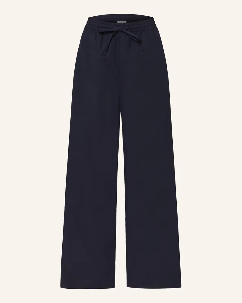 Marc O'Polo Marlenehose mit Leinen Dunkelblau