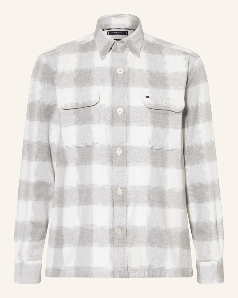 Tommy Hilfiger Flanellhemd Relaxed Fit Hellgrau