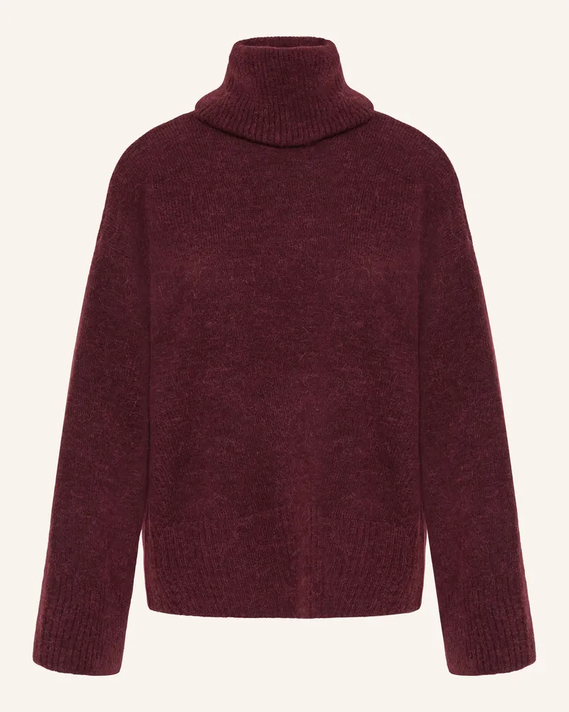 ICHI Rollkragenpullover Ihkamara rot Dunkelrot